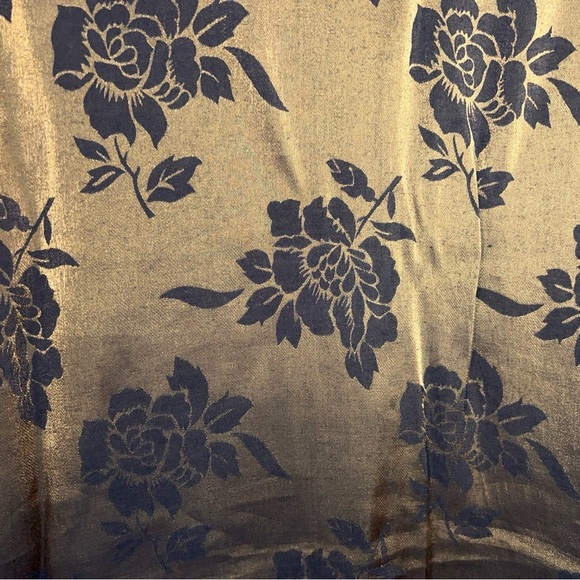 Vintage 90s Size 14 Christie And Jill Green Iridescent Floral Button Up Blouse - Picture 10 of 14